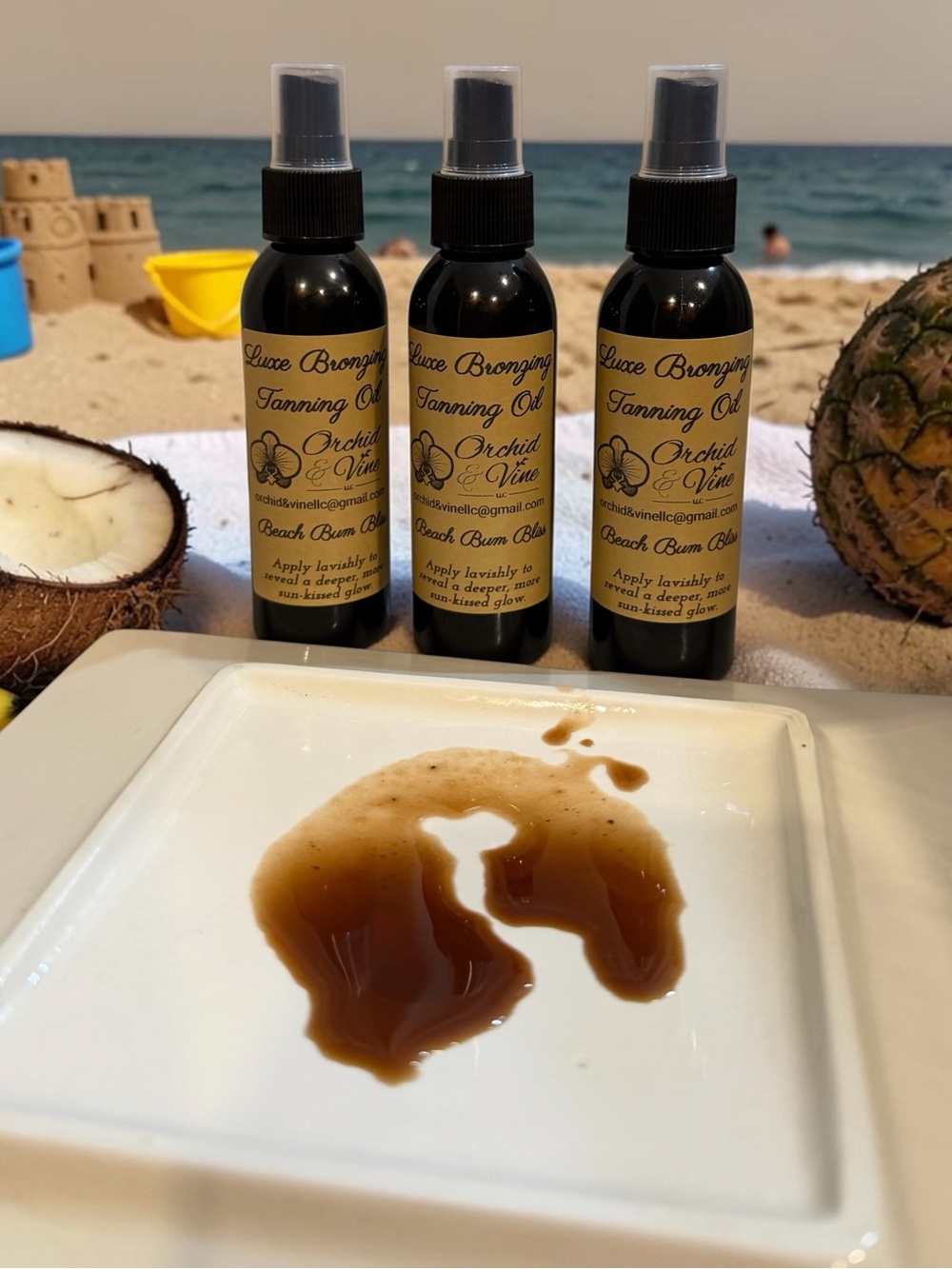 Bronzing Tanning Oil Spray — Turmeric Cocoa Beach Bum Bliss Orchid & Vine Scent